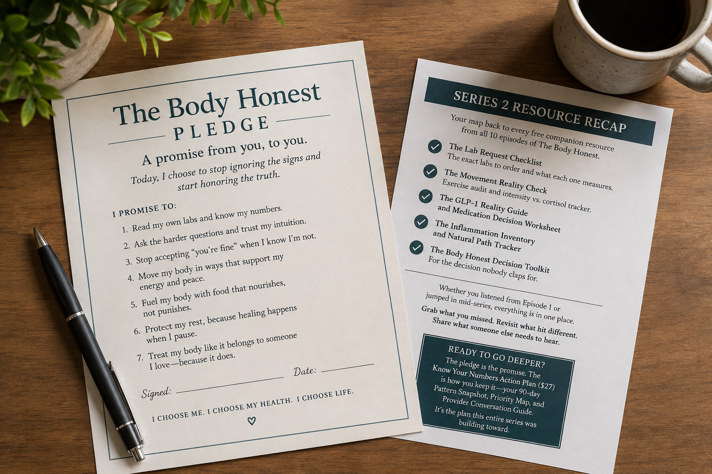 The Body Honest Pledge Card + Series 2 Resource Recap - S2E10